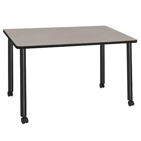 Regency Kee Mobile Tables, 48 W, 24 L, 29 H, Wood, Metal Top, Maple MTC4824PLBK